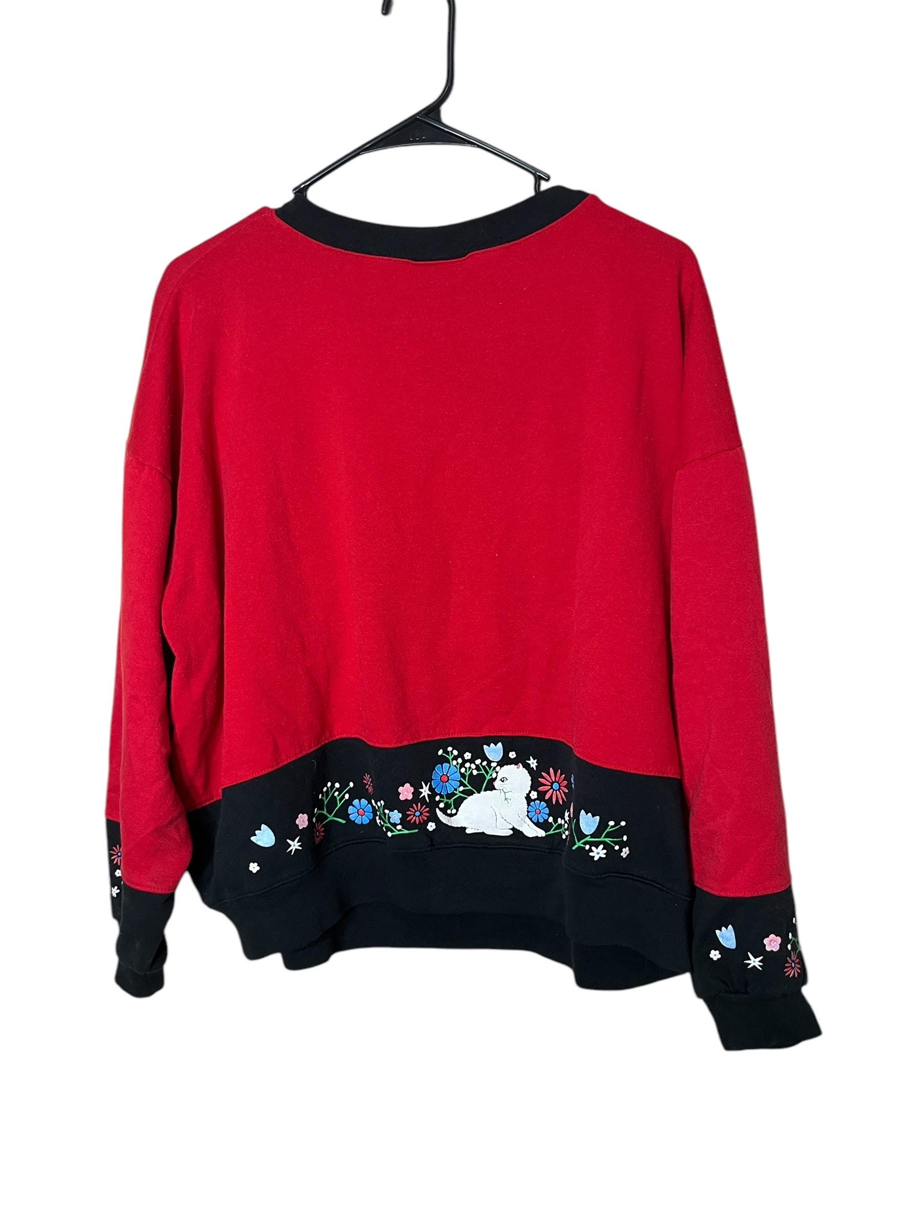 トップス vintage spumoni Vintage Spumoni by Franko Cat Sweater Size Large Made in USA