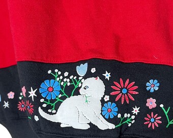 トップス vintage spumoni Vintage Spumoni by Franko Cat Sweater Size Large Made in USA