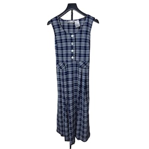 blue plaid maxi dress Dove Maxi main image 0