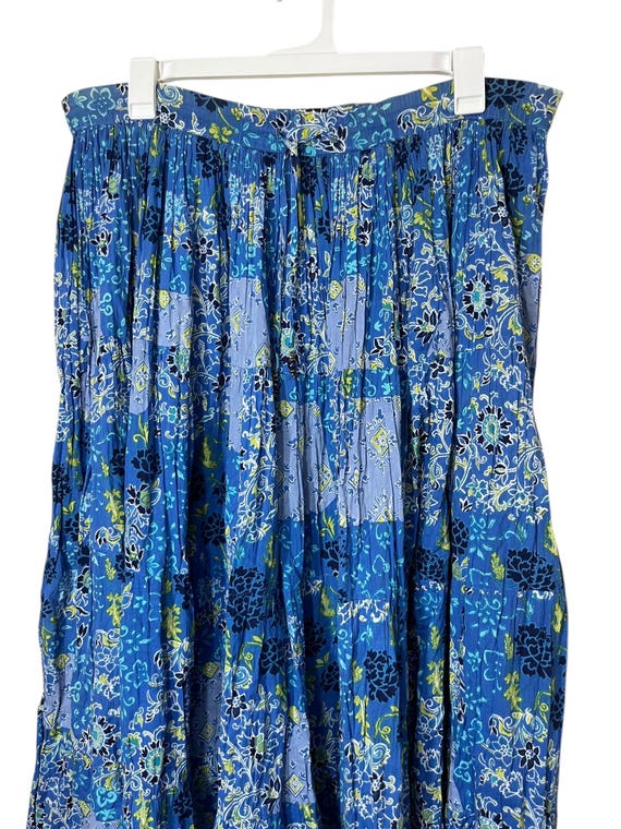 White Stag Blue Patchwork Pattern Maxi Boho Elast… - image 2