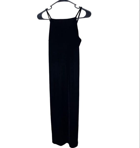 Vintage Maurices 90s Velvet Black Sleeveless High Neck Dress 3/4 - Etsy