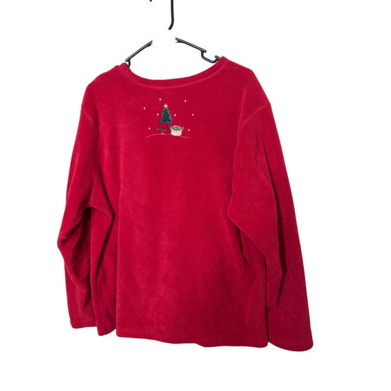 Premier International Ladies Plus Red Fleece Christmas Snowman Tree Cardigan XL View 5