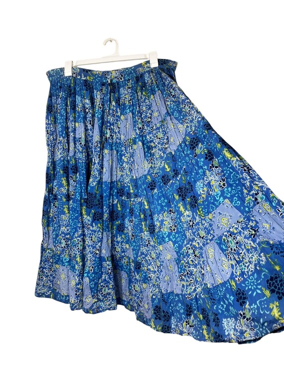 White Stag Blue Patchwork Pattern Maxi Boho Elast… - image 4