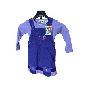 No Kidding Vintage Lila Cord Pullover Kleid & Body Set Mädchen 900 Jahre