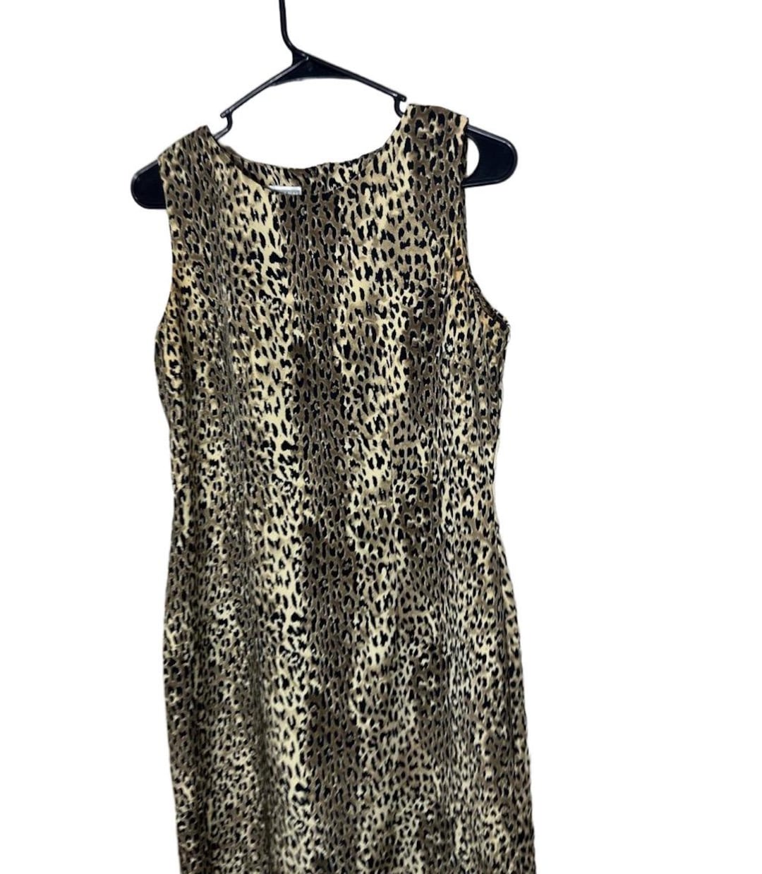 Dress Barn Vintage Leopard Print Sleeveless Midi Dress Size