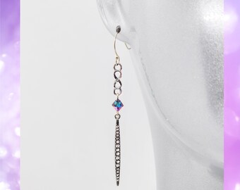 Infinity earrings. Infinity jewelry. Long silver earrings. Crystal earrings. Swarovski. Forever jewelry. Forever earrings. Gift ideas.