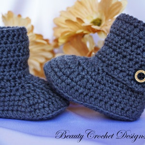 Booties, Baby Booties, Newborn Shoes, Crochet Baby Booties, Newborn Gift, Baby Shower Gift, Gray Booties, Unisex Booties