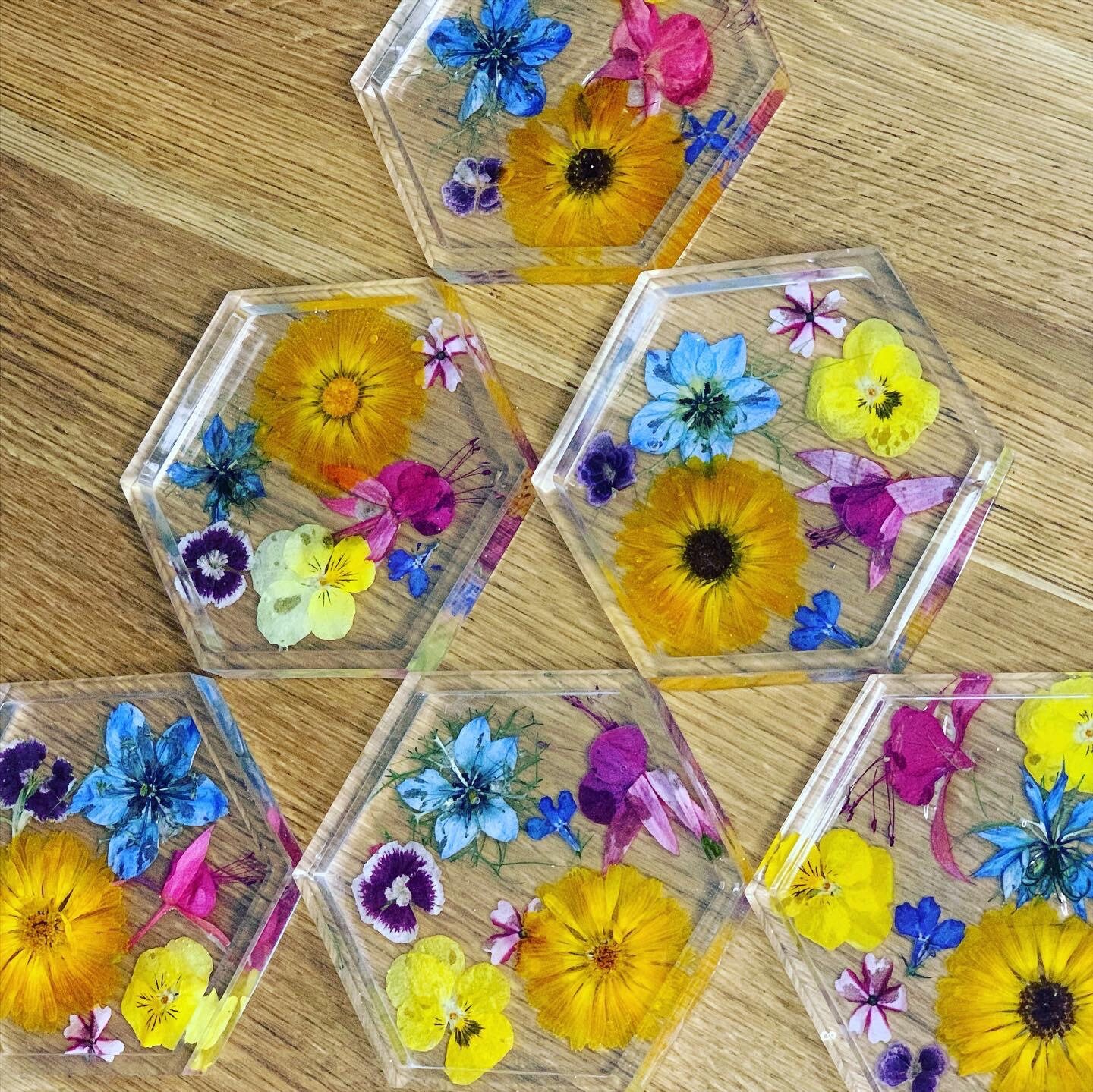 Pressed flower coasters buy 3 get fourth FREE | Etsy