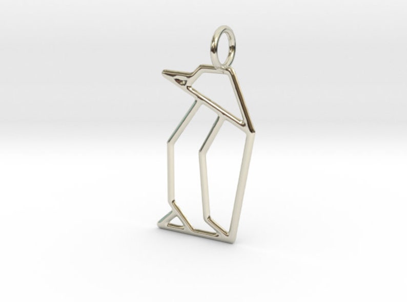 Origami necklace penguin gift penguin charm,cute penguin,gift for her Penguin
