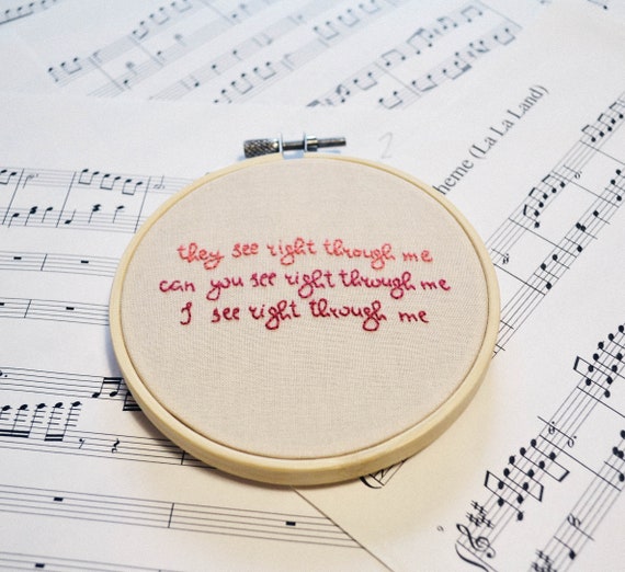 Taylor Swift Inspired The Archer Lyrics Embroidery Hoop Art Wall Hanging
