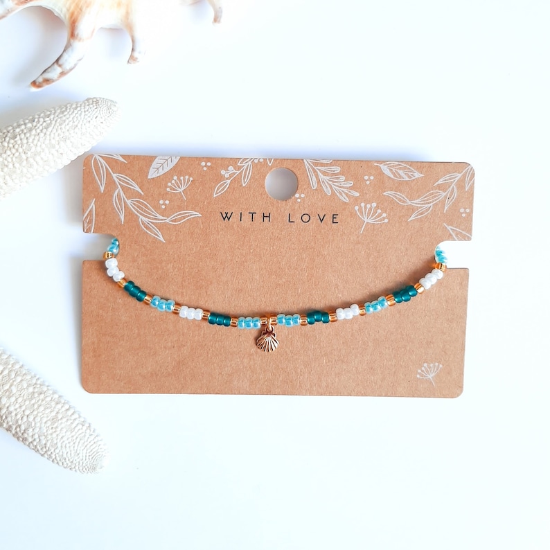 Anklet with beads /'/'ocean colors /&gold/'/'