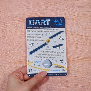 Sticker sheet DART NASA missie naar een asteroïde, ruimte sticker en factsheets