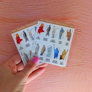 Mini arkusze naklejek: Mitologia Układu Słonecznego. Mały arkusz naklejek do cięcia pocałunkami, idealny do bullet journali i planerów!