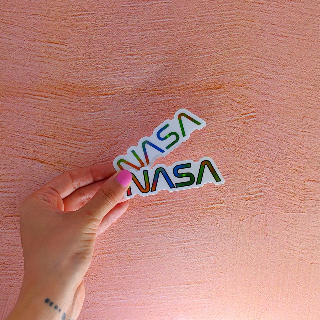 NASA Sticker - White or Black Outline, Clear Die Cut Vinyl, Science ...