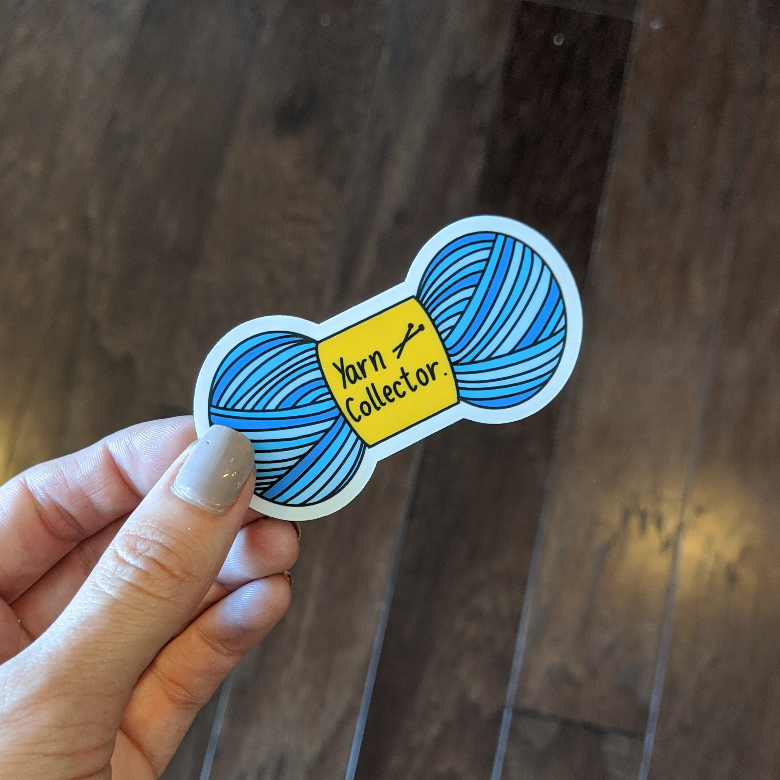 Sticker Yarn Collector die cut vinyl sticker gift for Etsy
