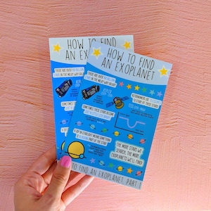 Stickerblad: Hoe vind je een exoplaneet! (deel 1) kiss cut vinyl stickers, telescoop en ruimte sticker en factsheet