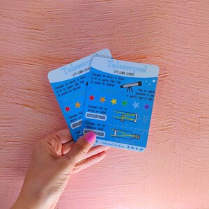 Stickerblad: Let's Learn Science Series - Telescopen! Kiss cut vinyl stickers, astronomie en wetenschap sticker en factsheets
