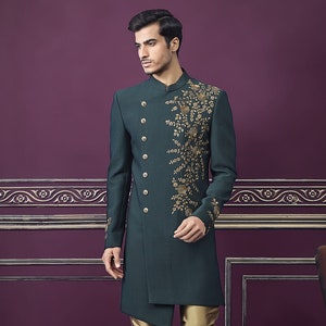 Green Colour Designer Indowestern,indowestern for Men,mens Sherwani for ...