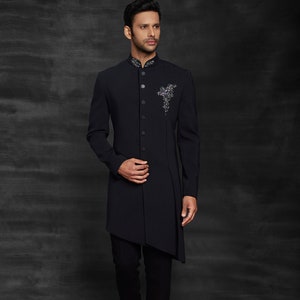 Black sherwani designs for groom shop