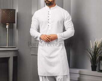 Indiase kurta pyjama, Indiase trouwjurk, trouwjurk voor mannen, mannen bruiloft kurta pyjama, sherwani voor mannen, haldi jurk voor mannen, kurta voor haldi