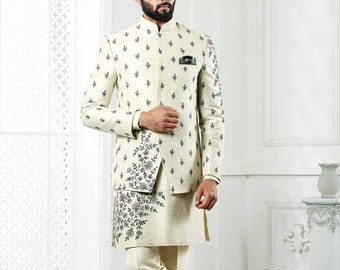 Seiden Jodhpuri Anzug für Herren Indowestern Anzug für den Empfang Jodhpuri für Männer,Herren Hochzeitskleid,Hochzeitskleider für Männer, Hochzeitsanzug für Männer