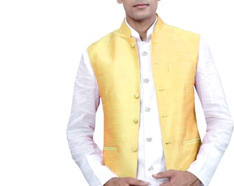 Chaleco étnico religioso indio liso para hombre, chaqueta Nehru para bodas y festivales, chaqueta sin mangas Modi y chaleco Koti.