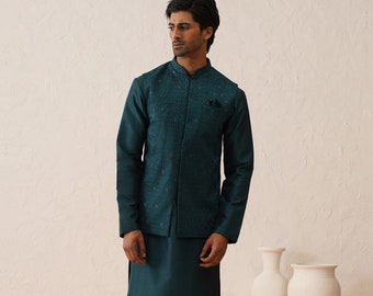 Silk Kurta Pajama With Modi Jacket, Nehru jacket with kurta pajama,Wedding Dress For men,Kurta pyjama with jacket,indian waist coat,vest