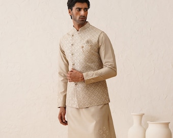 Mint Green embroidered waistcoat kurta set,Nehru jacket with kurta pajama,Wedding Dress For men,Kurta pyjama with jacket,vest,Nehru Jacket