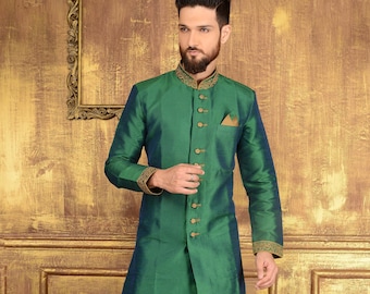 Indiase kurta sherwani, Indiase trouwjurk, trouwjurk voor mannen, heren bruiloft sherwani, sherwani voor mannen
