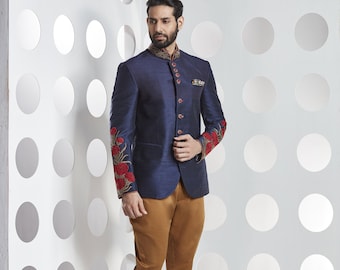 Designer jodhpuri suit,jodhpuri suit for wedding,Blue Colour Jodhpuri Suit