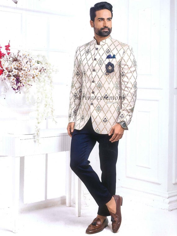 Cream - Jodhpuri Suit | Wedding Bandhgala | Buy Designer Jodhpuri Collection