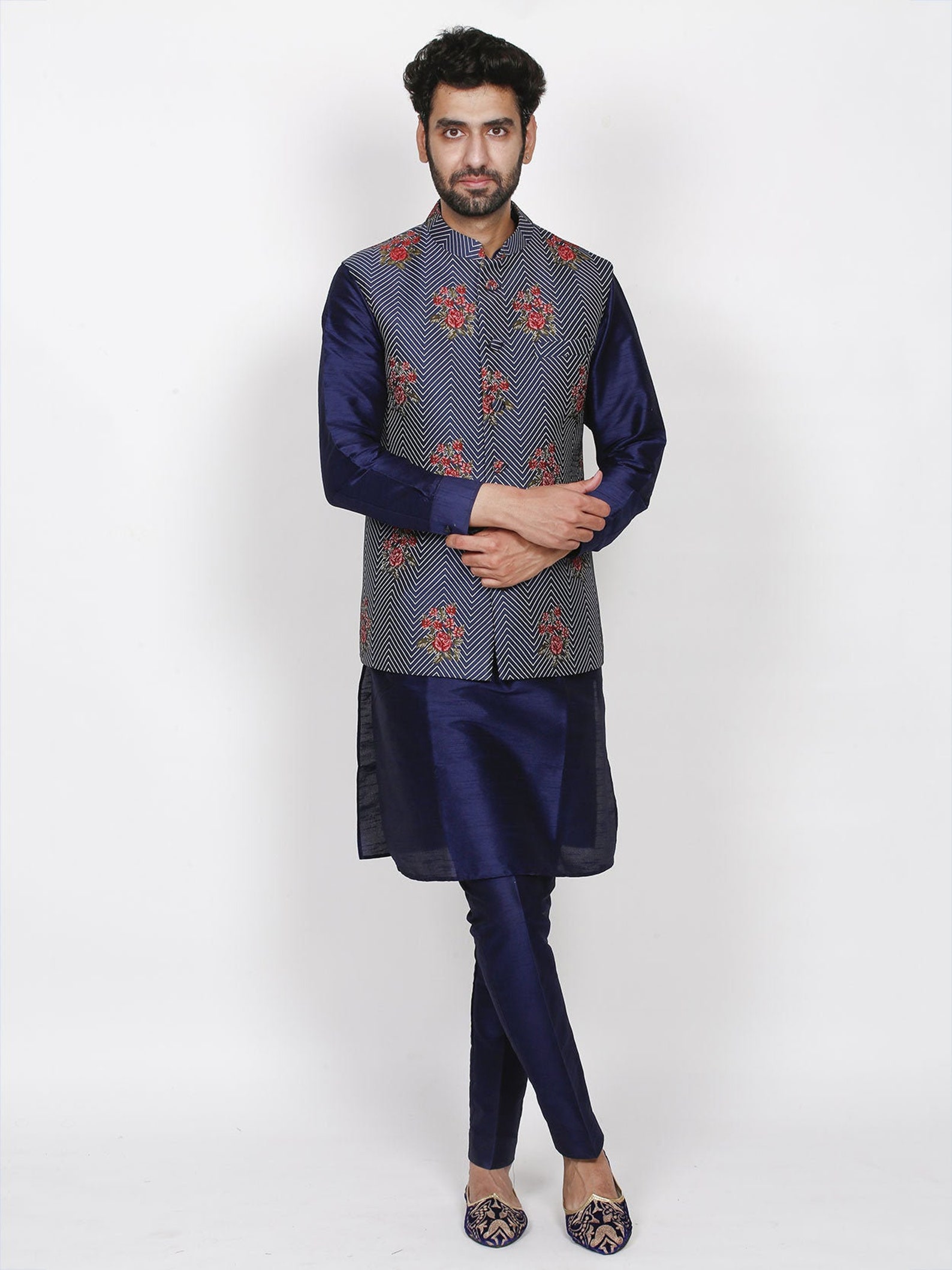 Modi Pyjama Silk Kurta Pajama With Modi Jacket, Nehru Jacket With Kurta Pajama ...