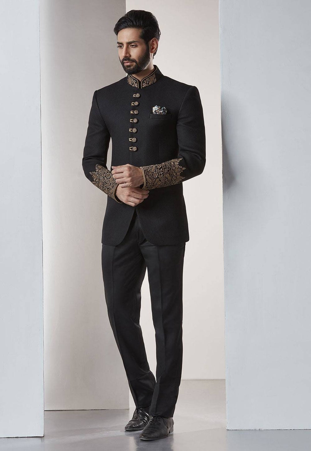 Brown Woven Bandhgala Jodhpuri Suit For Men 899MW31