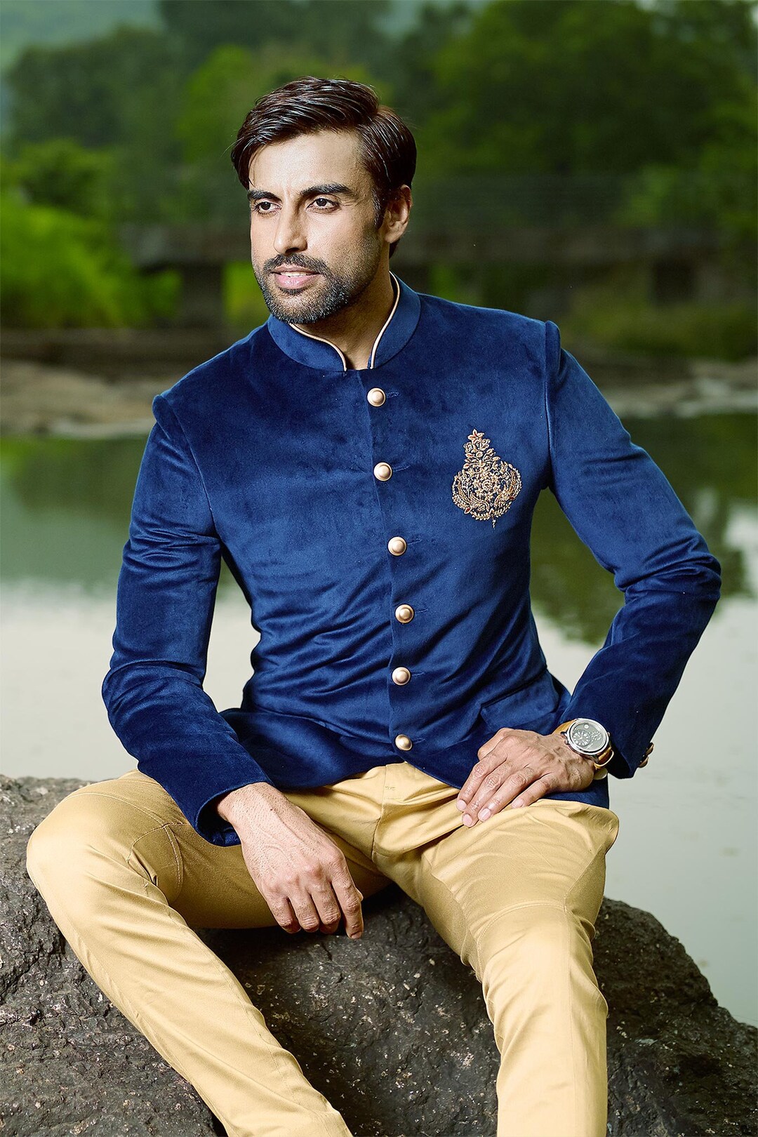 Velvet Jodhpuri Suit mens Wedding Suit for Men mens Jodhpuri Suit mens Wedding Jacket blue Jodhpuri Etsy Canada