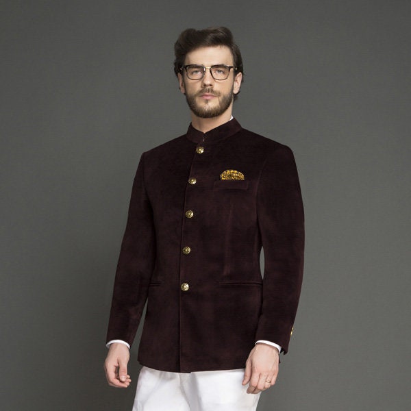 Velvet jodhpuri best sale jacket