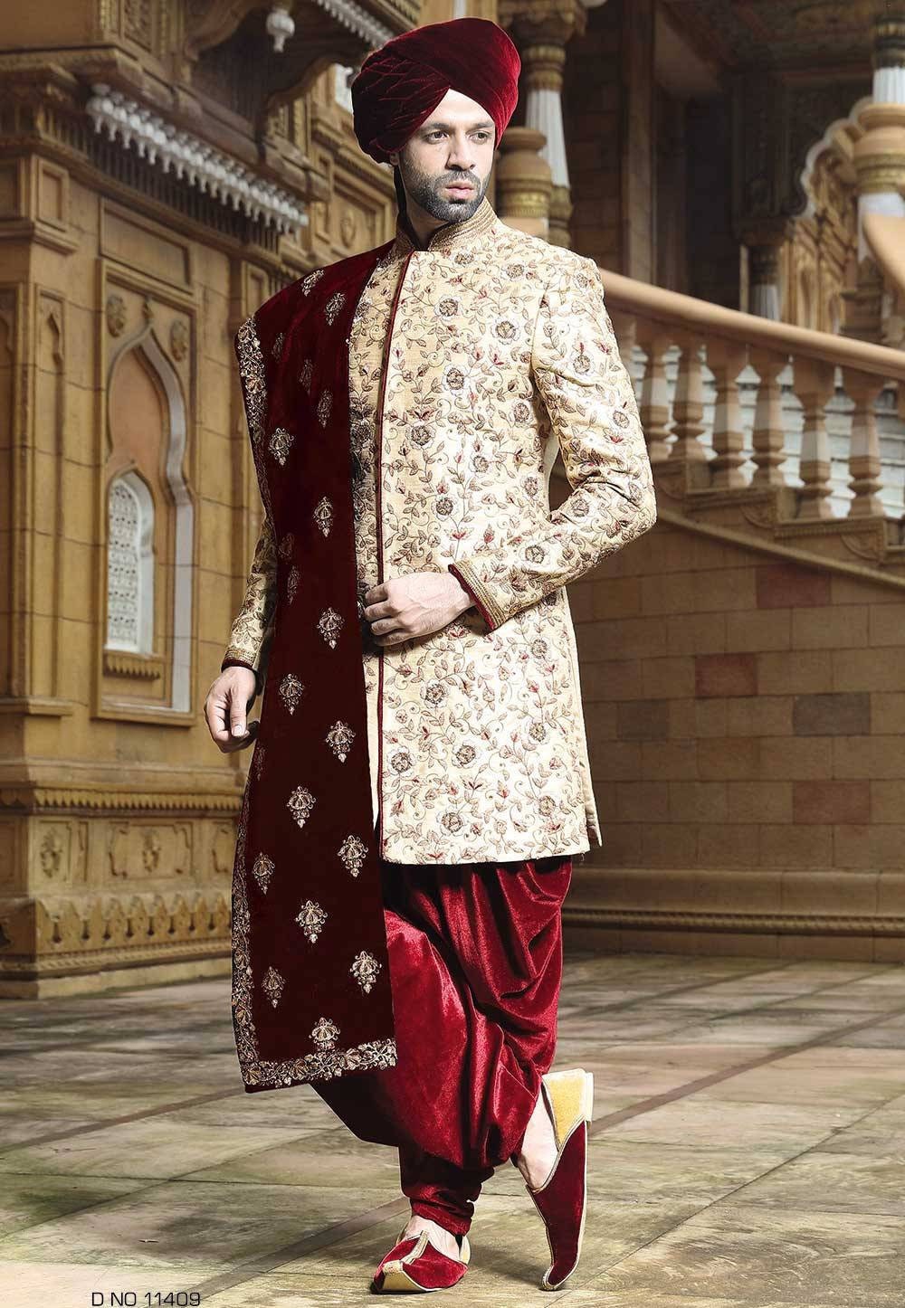 sherwani and dhotis | Couple picture poses, Sherwani, Boy costumes