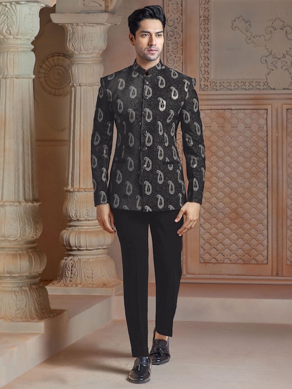 Black color Jodhpuri Suit,wedding suits for men,mens suits,suits for men,wedding dress for men,designer suits for men,designer groom dress