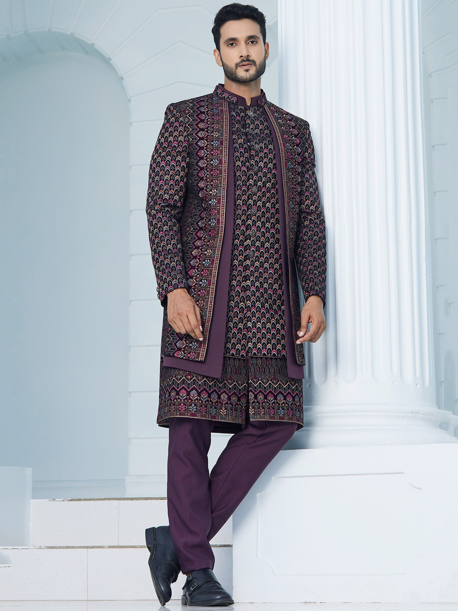 purple indo western dress men's Indo Western: Buy Men's Purple Indo Western at G3Fashion in USA |