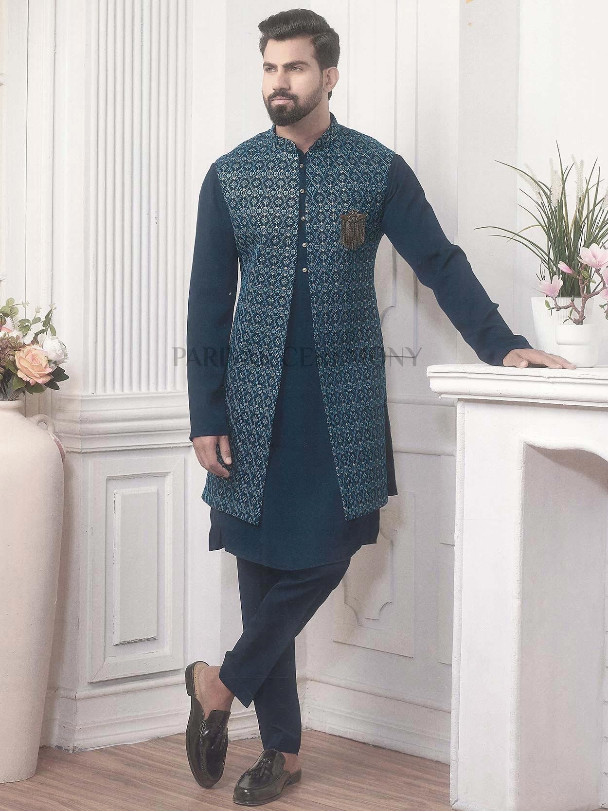 Punjabi kurta pajama with jacket designs sale