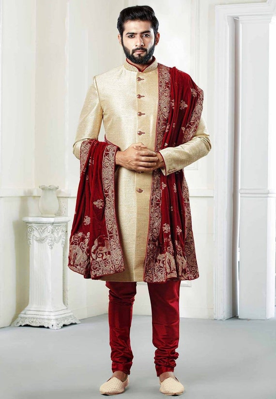 Indian Wedding Sherwanimens Wedding Wearwedding Etsy