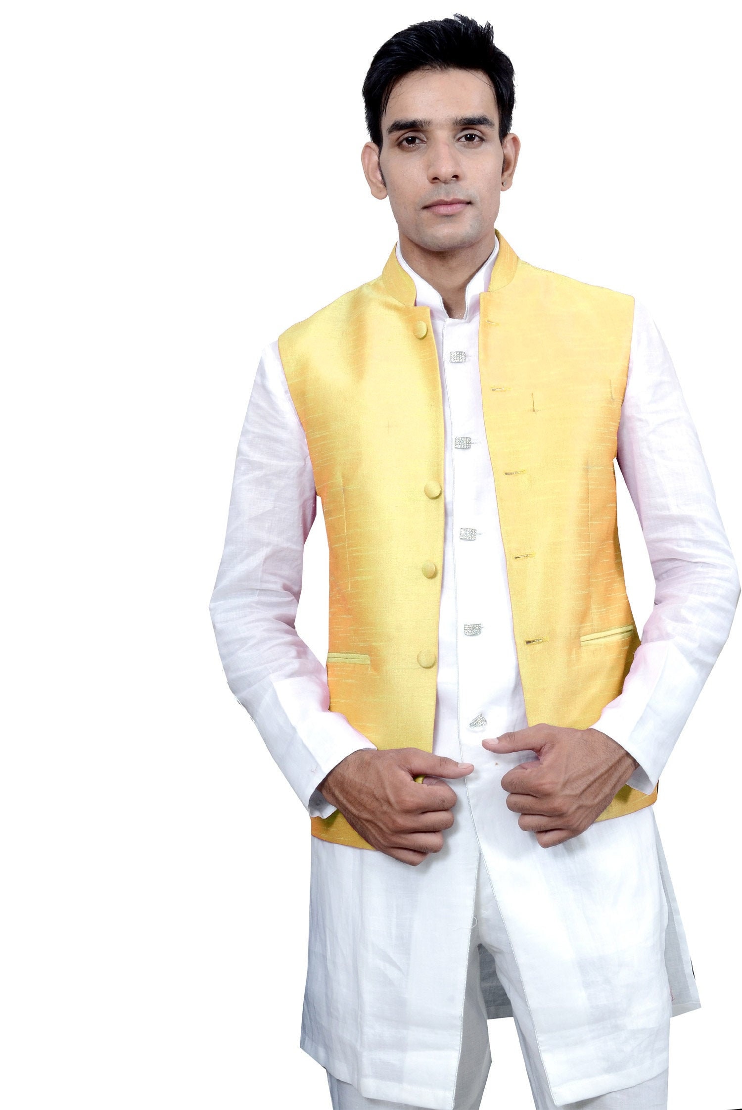 Indian Religious Ethnic Plain Waist Coat for Men Wedding Festival Wear Nehru jacket Modi Sleeveless jacket Koti Waistcoat Jacket
