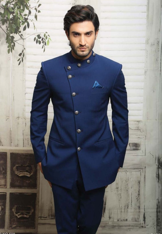 blue jodhpuri suit