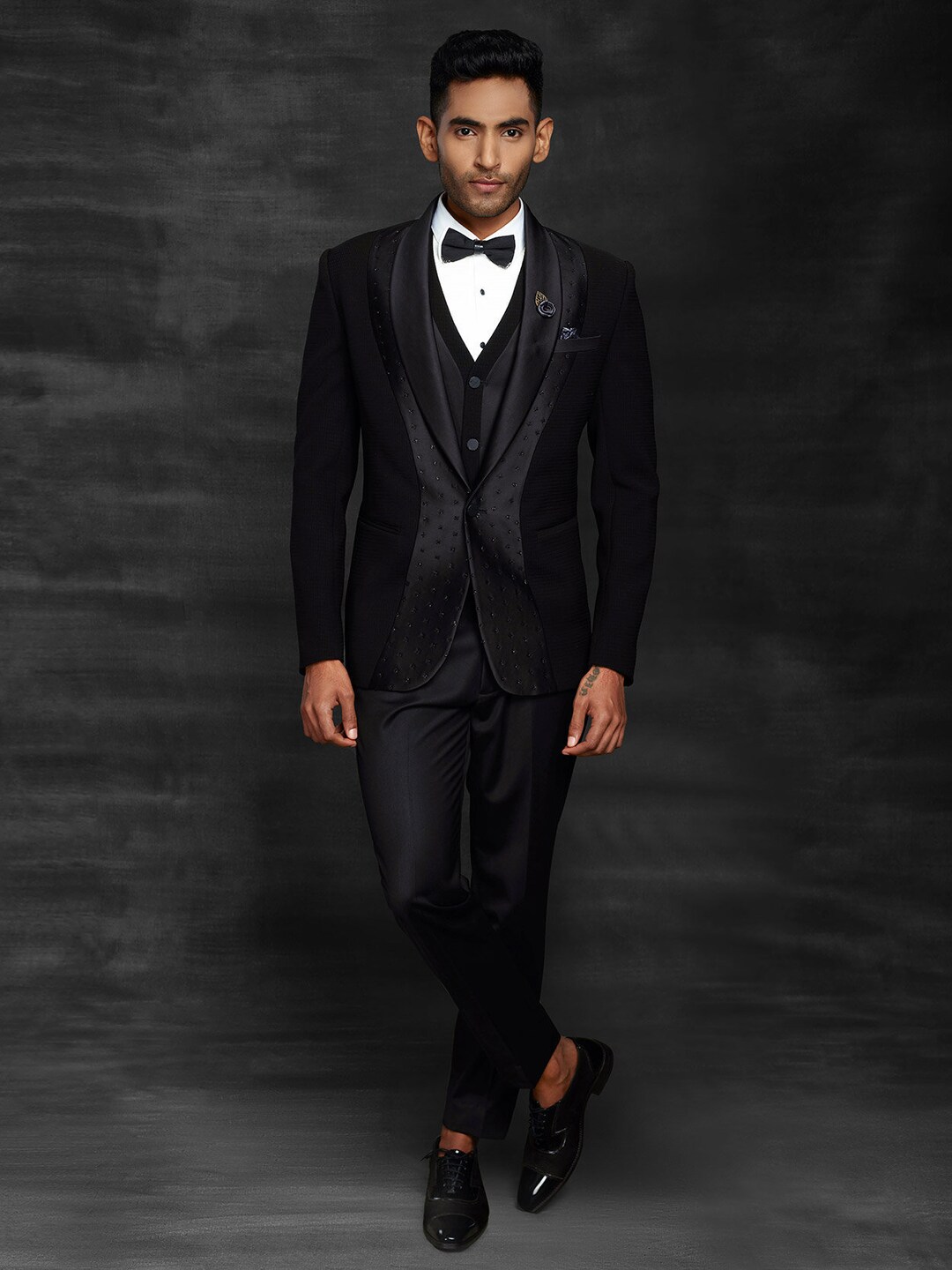 Black Tuxedo Suitindian Wedding Suitcocktail Tuxedothree - Etsy