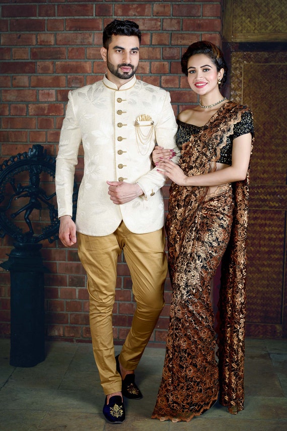 jodhpuri suit cream colour