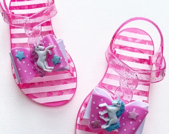 teiya bow detail jelly sandals