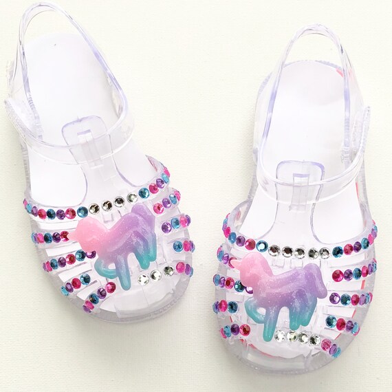 unicorn jelly sandals