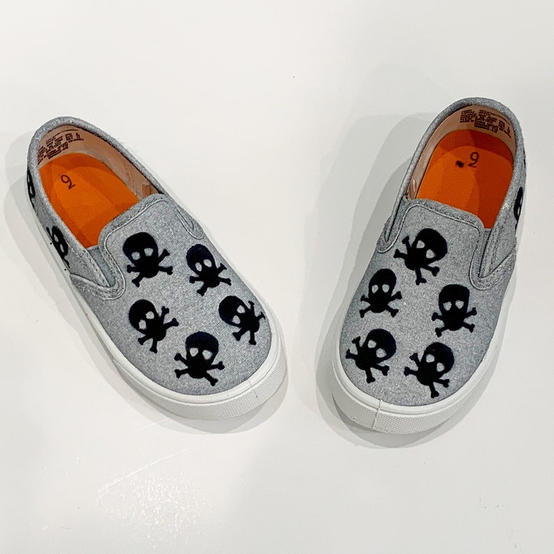 slip on shoes black white skull shoes skulls party canvas girls shoes girls shoes custom toddler shoes baby shoes birthday gift kids shoes