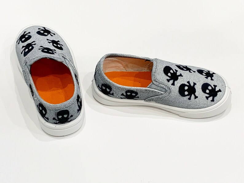 slip on shoes black white skull shoes skulls party canvas girls shoes girls shoes custom toddler shoes baby shoes birthday gift kids shoes