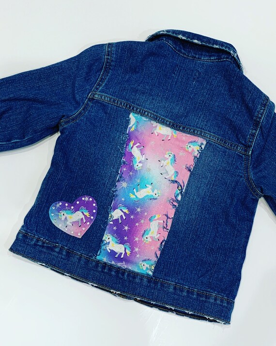 denim jacket with unicorn