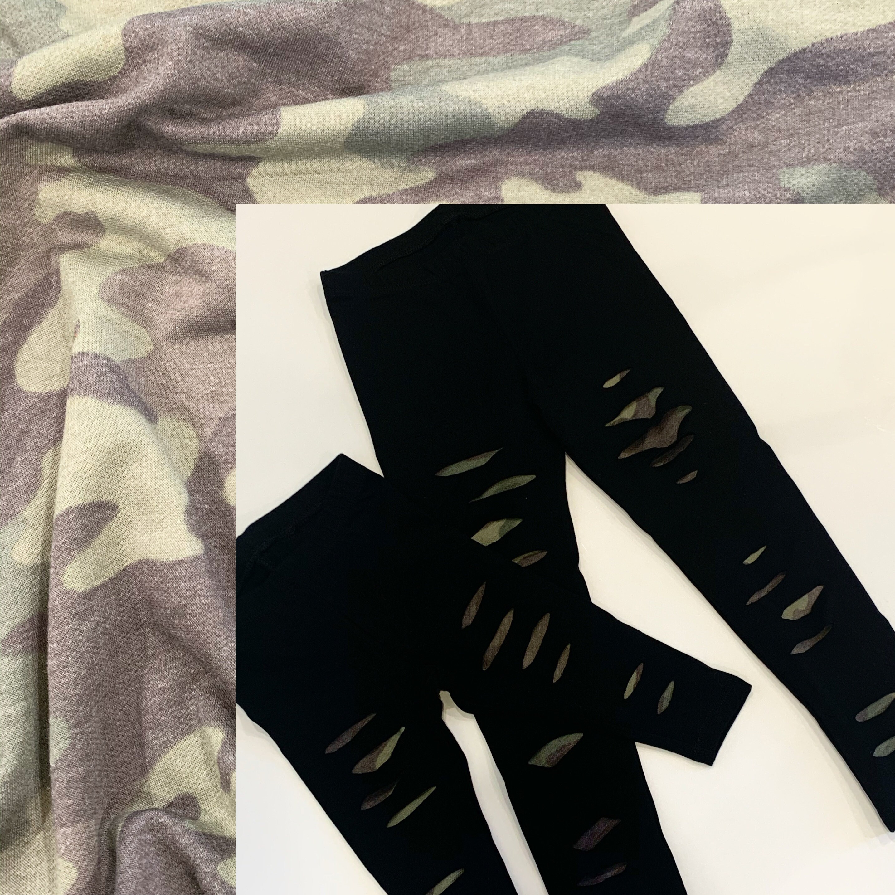 Ripped leggings camo leggings 